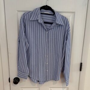 Staccato Blue and White Striped Button Down Shirt